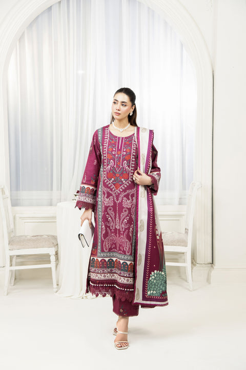 Embroidered 3pc Khaddar Winter Suit SKK1