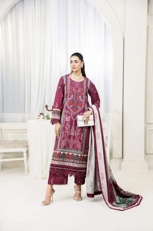 Embroidered 3pc Khaddar Winter Suit SKK1