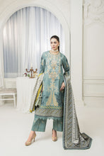 Ice Blue  Embroidered 3pc Khaddar Winter Suit SKK3