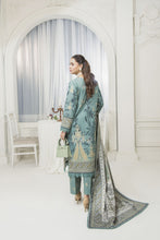 Ice Blue  Embroidered 3pc Khaddar Winter Suit SKK3