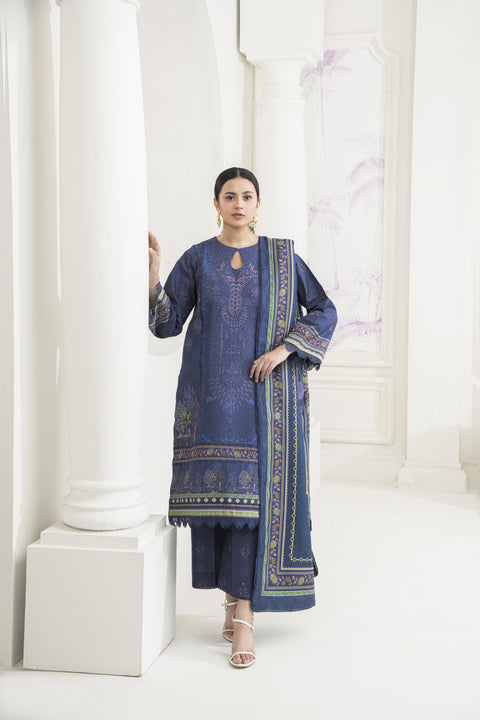 Purple  Embroidered 3pc Khaddar Winter Suit SKK6