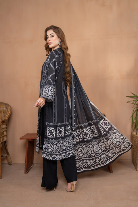 3pc Lawn Printed Dress by Aabpara 02