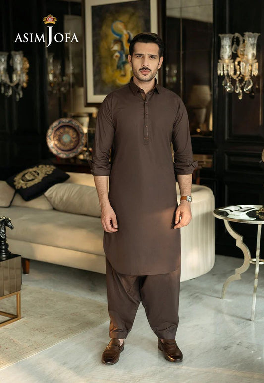 Asim Jofa Classic Brown Elegance – Men's Ensemble – AJMWP06