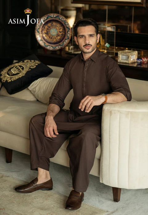 Asim Jofa Classic Brown Elegance – Men's Ensemble – AJMWP06