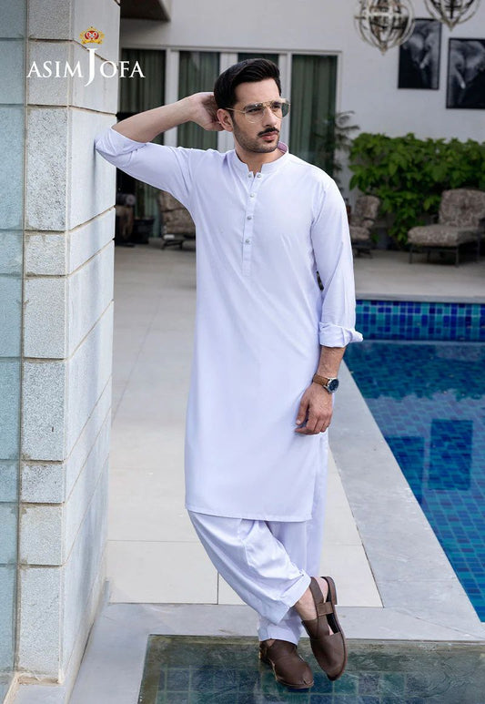 Asim Jofa Classic White Elegance – Men's Ensemble – AJMWP07