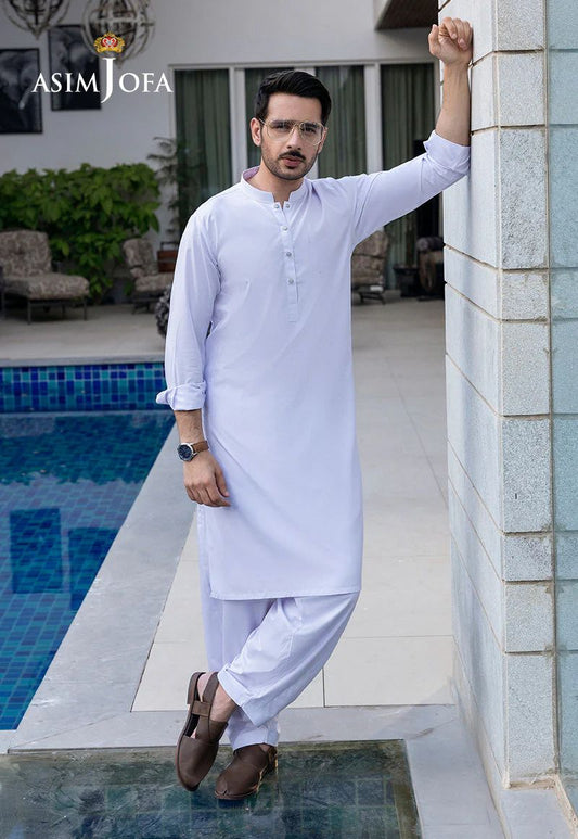 Asim Jofa Classic White Elegance – Men's Ensemble – AJMWP07