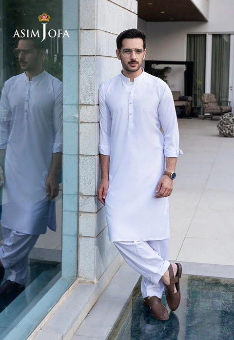 Asim Jofa Classic White Elegance – Men's Ensemble – AJMWP07