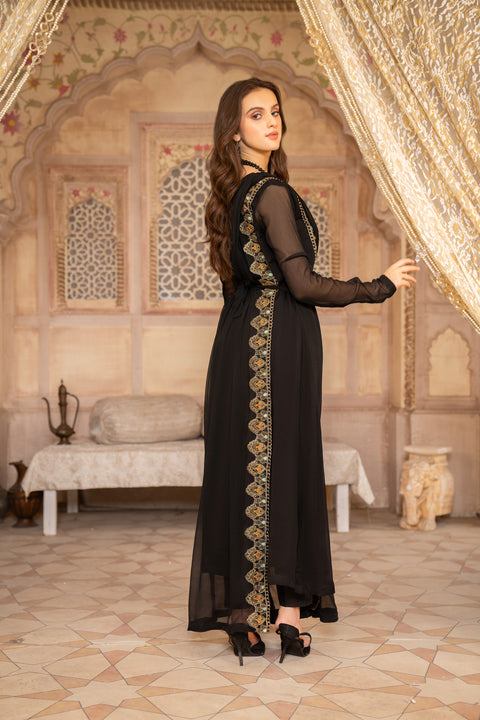 Chiffon Embroidered Formal Dress by Aleezay 05