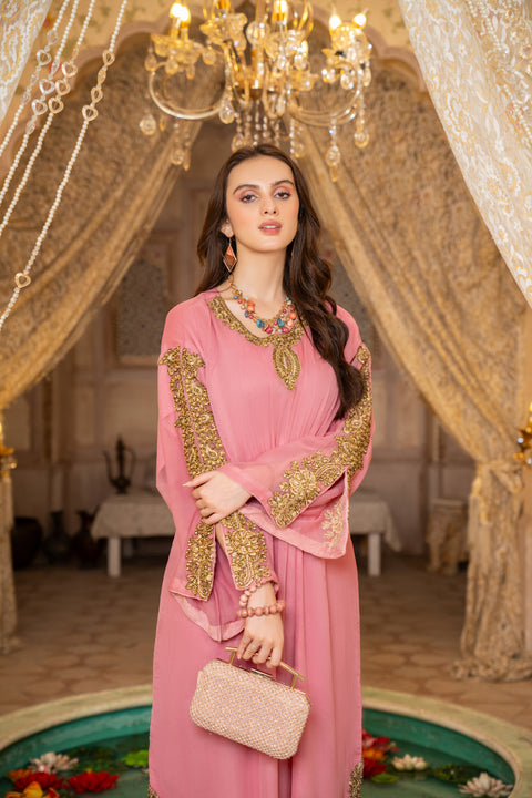 Chiffon Embroidered Formal Kaftan by Aleezay 02