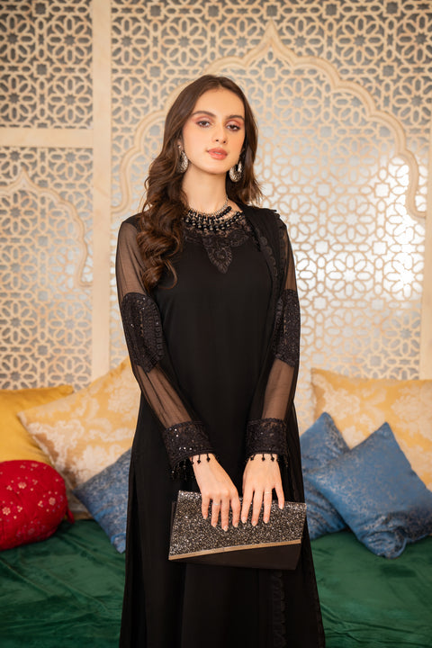 Chiffon Embroidered Formal Dress by Aleezay 13