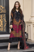 Arwah Embroidered Digital Printed Grip Dress with Velvet Accents SSA19