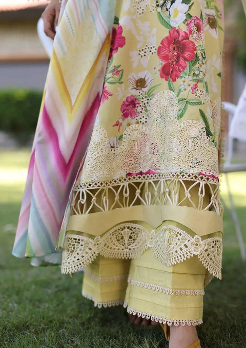 ELAF PRINT CHIKANKARI ECK-06A SUNSHINE BOUQUET