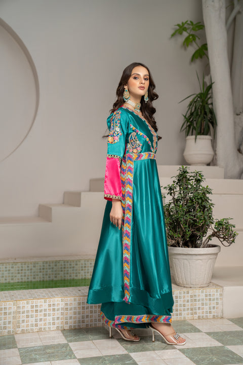 3pc Ready to Wear Silk Embroidered Dress C02