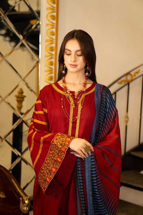 Gul Warun 3pc Linen Embroidered Dress GE18