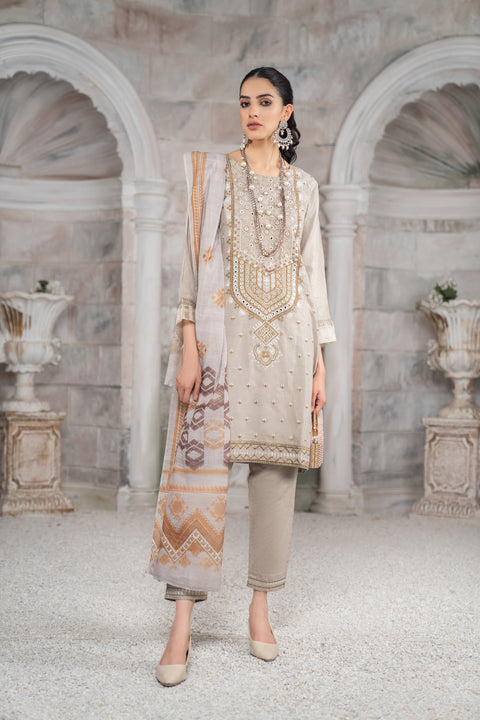 3pc Lawn Embroidered Dress by Arwah YC4