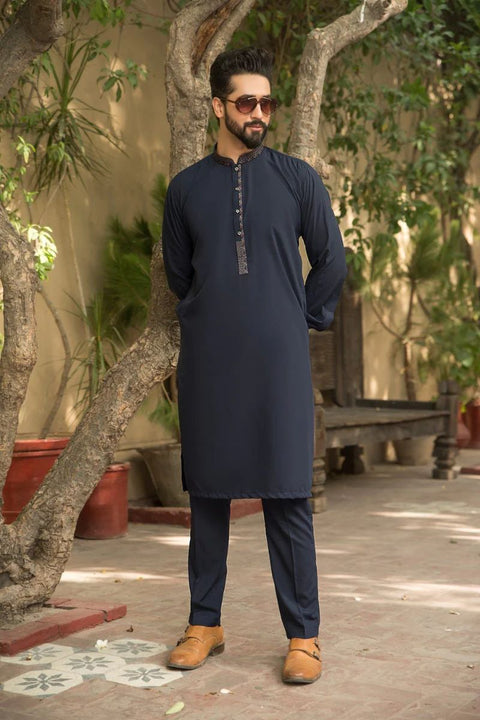 Men Embroidered Kurta Trousers Set ABNN6