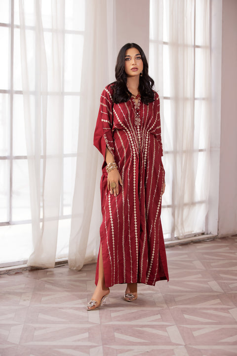 ZAIWA 1pc Embroidered Kaftan 08