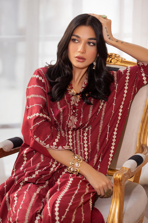 ZAIWA 1pc Embroidered Kaftan 08