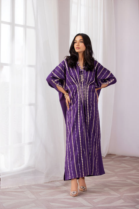 ZAIWA 1pc Embroidered Kaftan 09