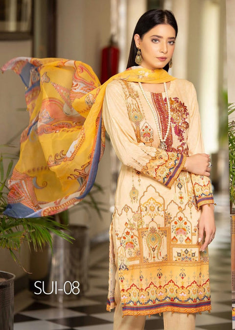 Ready to Wear 3 Pcs Embroidered Lawn Collection 07