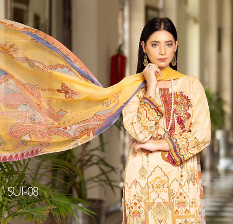 Ready to Wear 3 Pcs Embroidered Lawn Collection 07