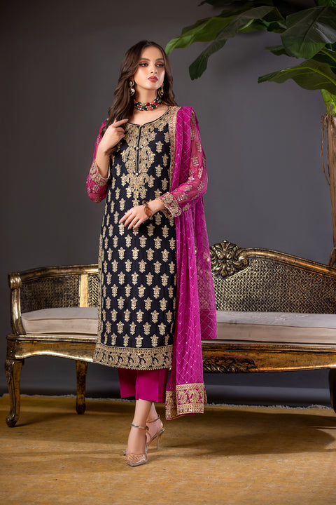 Aleezay Chiffon Formal Embroidered Dress 05