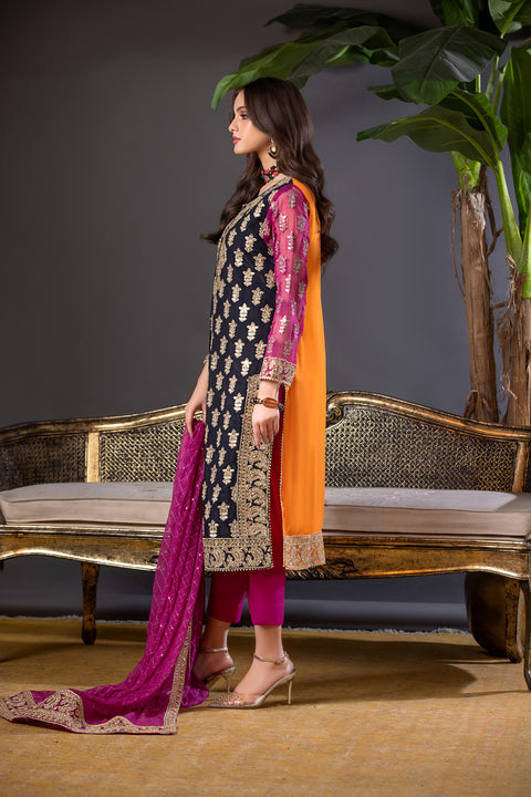 Aleezay Chiffon Formal Embroidered Dress 05