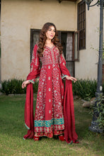 3pc Embroidered Chiffon Long Frock 07