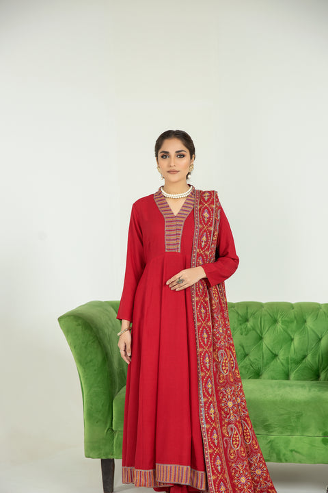 Sakeena Hasan 3pc Karandi Long Frock 05