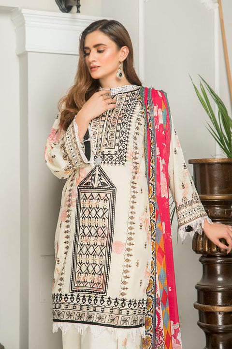 Ready to Wear 3 Pcs Lawn Embroidered Dress by Aabpara 01