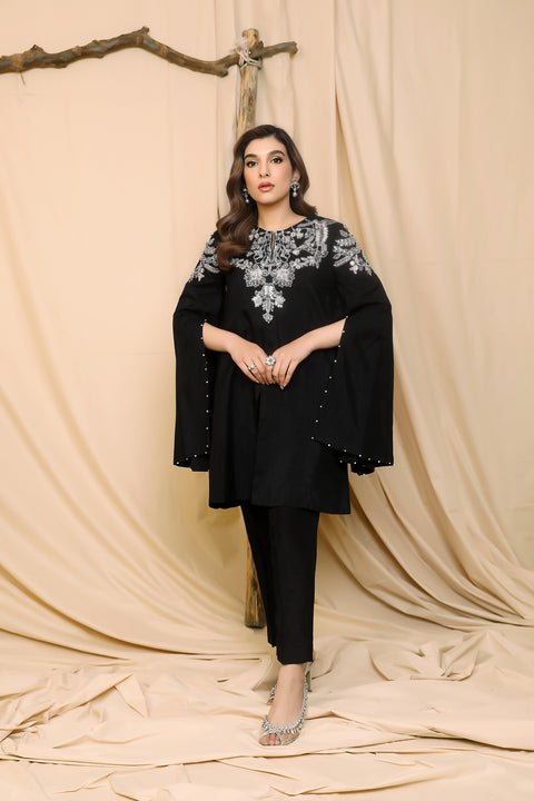 Premium Luxury Raw Silk Cape by Ain 09