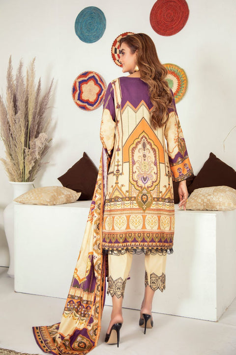 Ready to Wear Embroidered Dress with Shawl by Aleezay 02