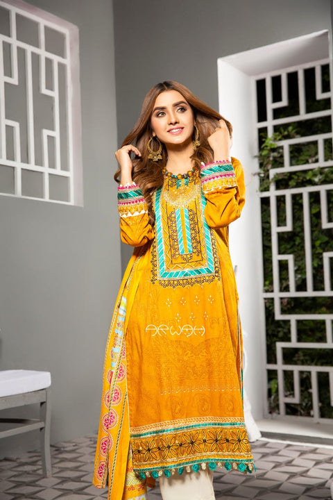 Winter Ready to Wear 3Pcs Embroidered Collection by Arwah 05