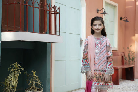 Kids Mona Ready to Wear 3 Pcs Embroidered Lawn Collection 07