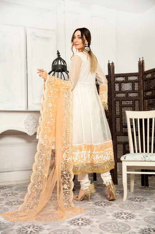 Gulwarun Formal Ready to Wear Chiffon Embroidered Dress 03