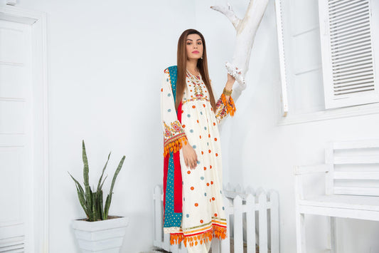 Ready to Wear 3pcs Embroidered Dress by Gulwarun 07