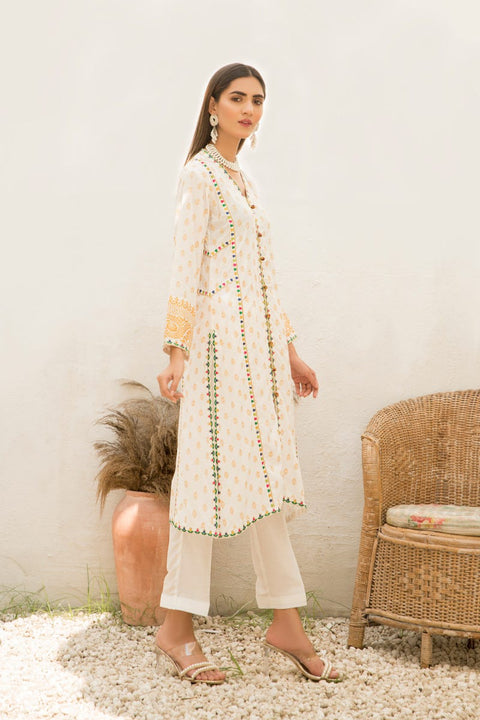 Winter 2 Pcs Linen Embroidered Dress by Hemline 02