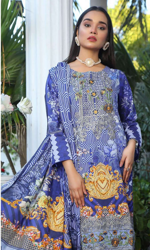 Lawn Embroidered 3 Pcs Collection by Simrans 07