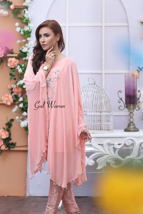 Floating Pink Dream Cape by Gul Warun