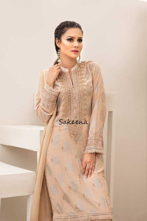 New Ready to Wear Embroidered 3 Pcs Dress by Sakeena Hasan 04