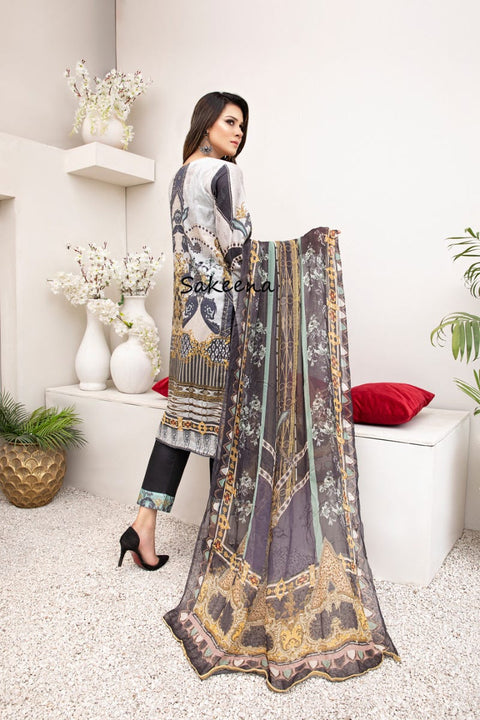 New Ready to Wear Embroidered 3 Pcs Dress by Sakeena Hasan 01