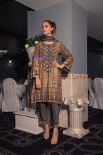 Ready to Wear Linen block printed Handworked Winter dress by Sakeena Hasan