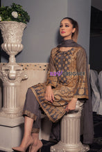 Ready to Wear Linen block printed Handworked Winter dress by Sakeena Hasan