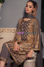 Ready to Wear Linen block printed Handworked Winter dress by Sakeena Hasan