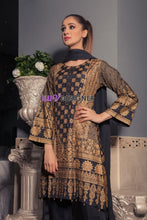 Ready to Wear Linen block printed Handworked Winter dress by Sakeena Hasan