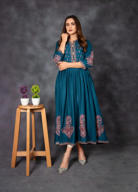 Ready to Wear 2 Pcs Kashmiri Embroidered Dress by Zaiwa 04