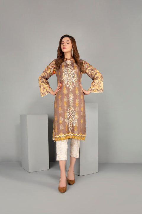 Jacquard Ready to Wear Handwork 2 Pcs Dress by Zaiwa 02