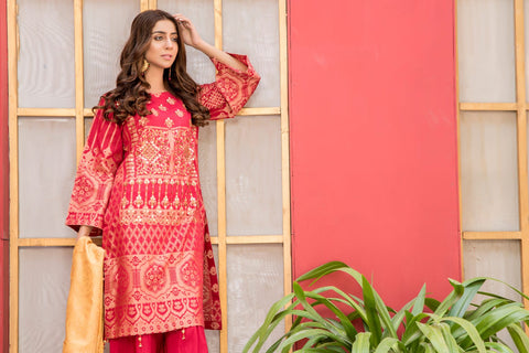 Jacquard Lawn Ready to Wear Dress with Handwork by Zaiwa 02