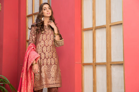 Jacquard Lawn Ready to Wear Dress with Handwork by Zaiwa 10