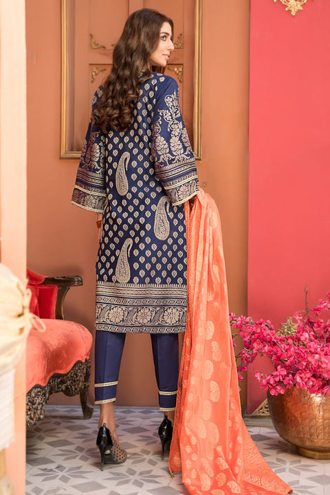 Jacquard Lawn Ready to Wear Dress with Handwork by Zaiwa 03